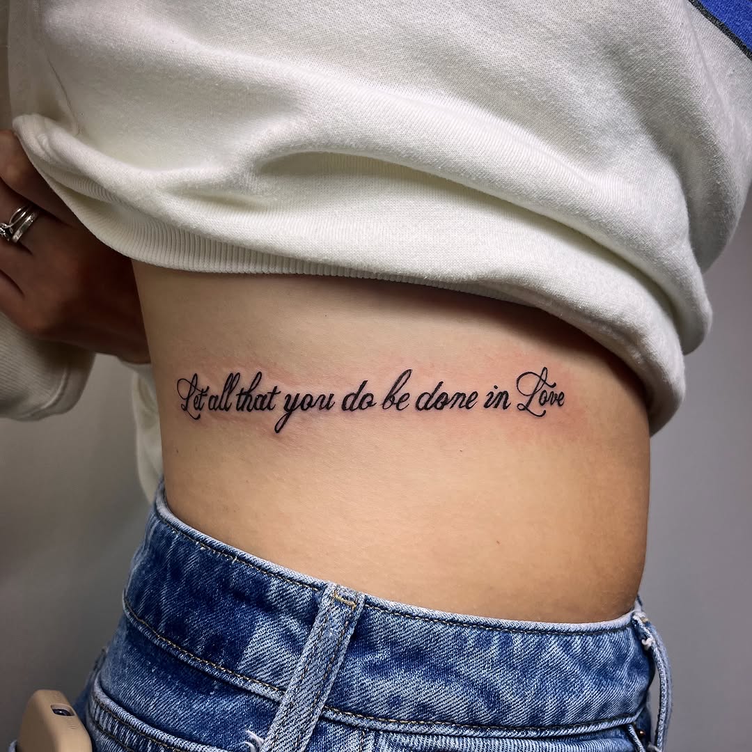 Tattoo by @sailor_riot — lettering_script, fine_line