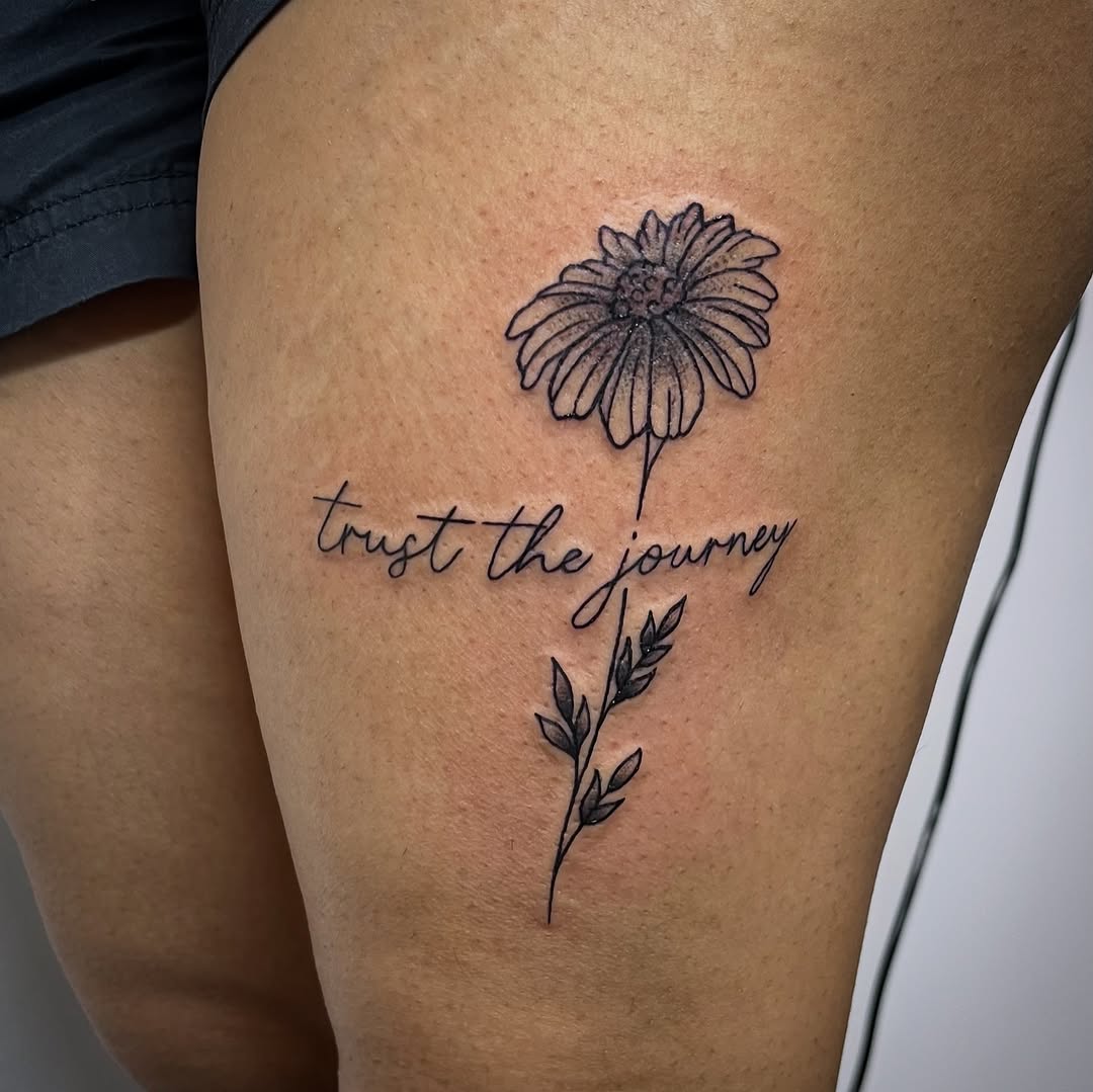 Tattoo by @sailor_riot — fine_line, lettering_script