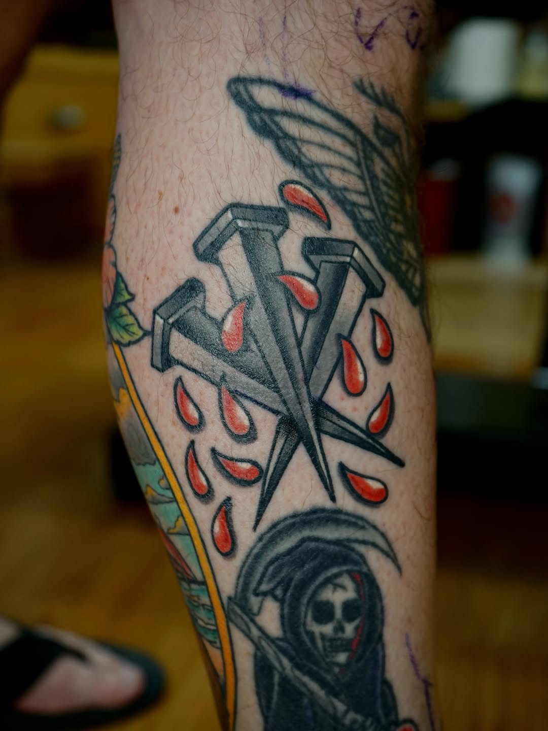 Tattoo by @tylerharringtontattoos — american_traditional, black_and_grey