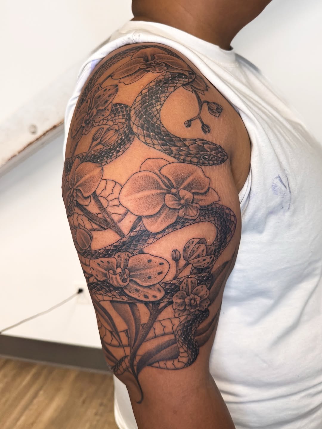 Tattoo by @nudylicioustattoos — black_and_grey, realism