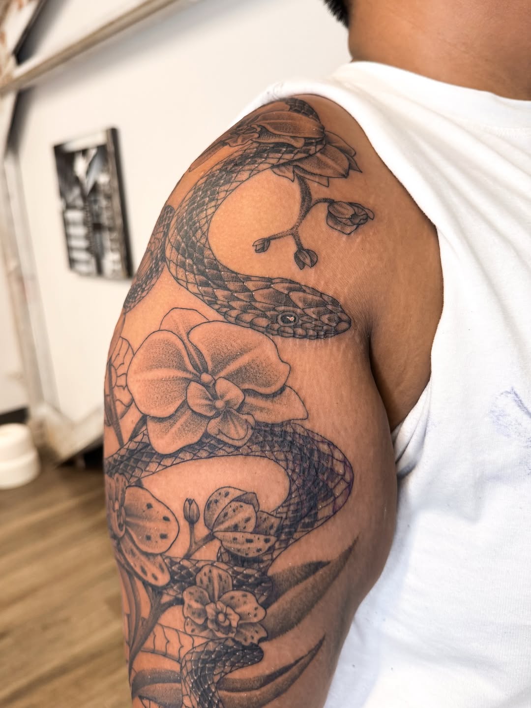 Tattoo by @nudylicioustattoos — black_and_grey, illustrative