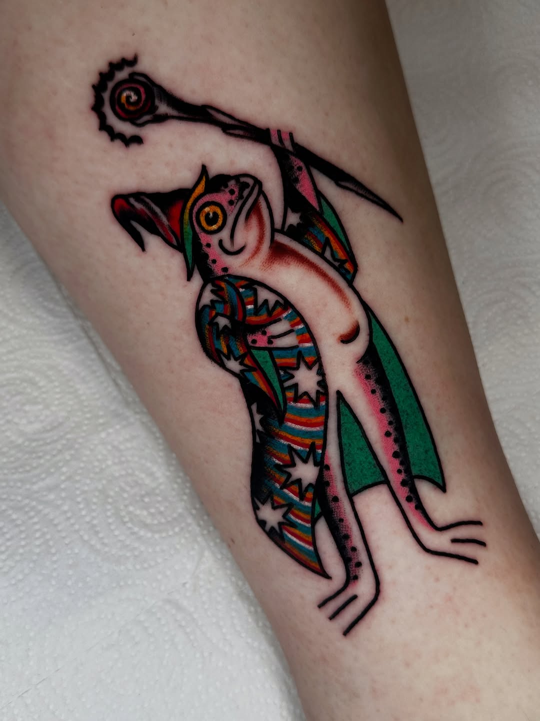 Tattoo by @spenceytattoos — american_traditional, illustrative