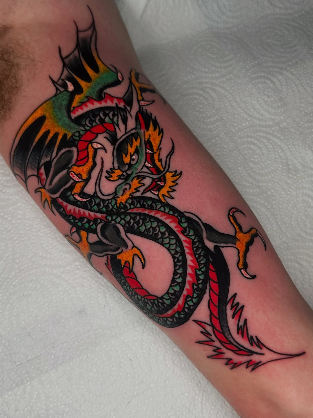 Tattoo by @spenceytattoos — japanese_irezumi, american_traditional
