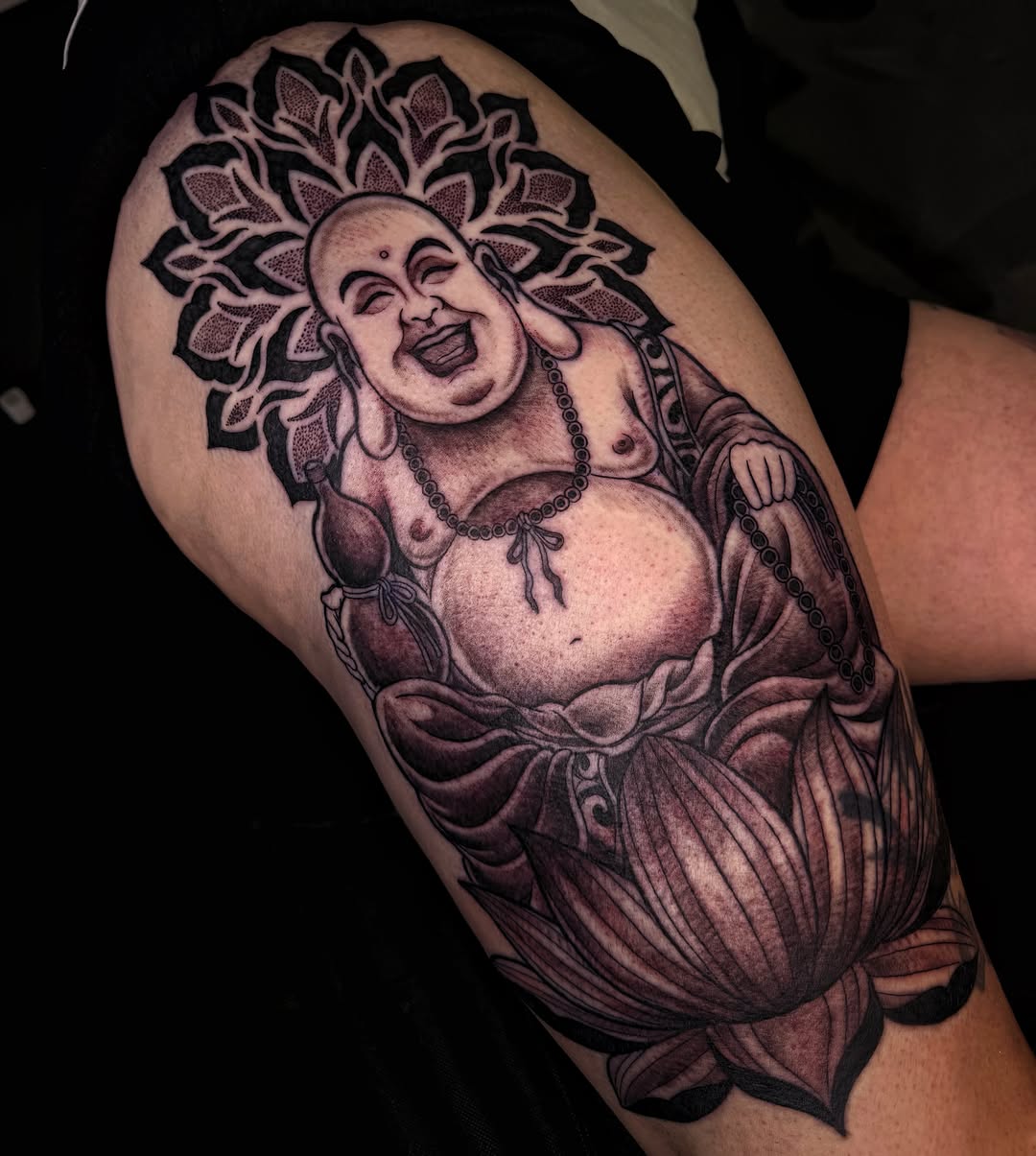 Tattoo by @melissaa_lotuss — black_and_grey, ornamental
