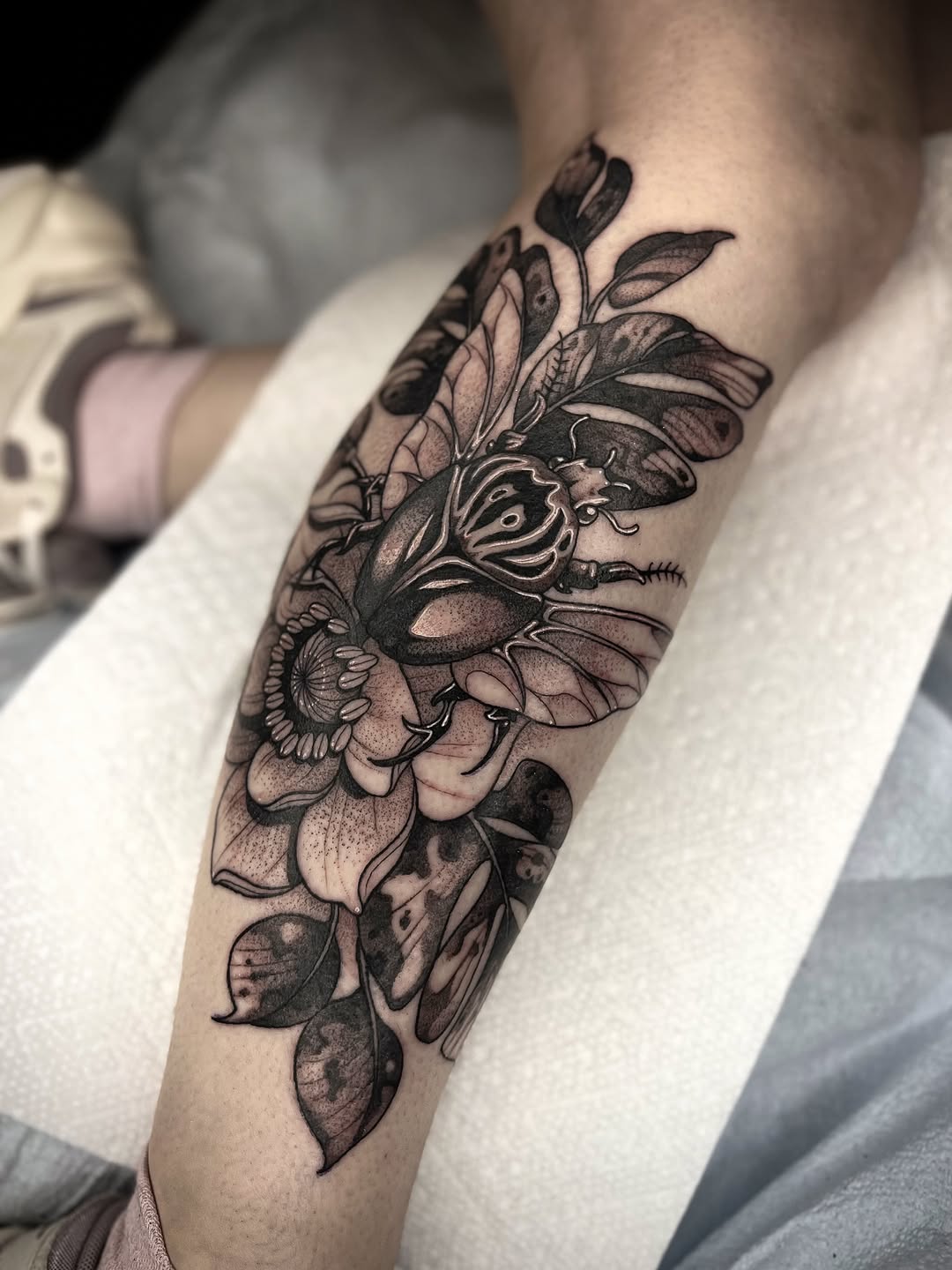 Tattoo by @kayseeshuster — black_and_grey, realism