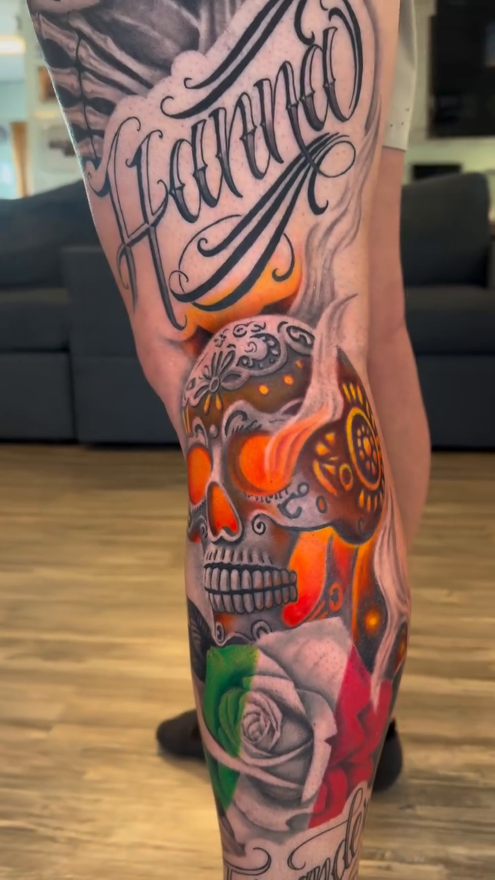 Tattoo by @marcosdavidart — chicano, black_and_grey