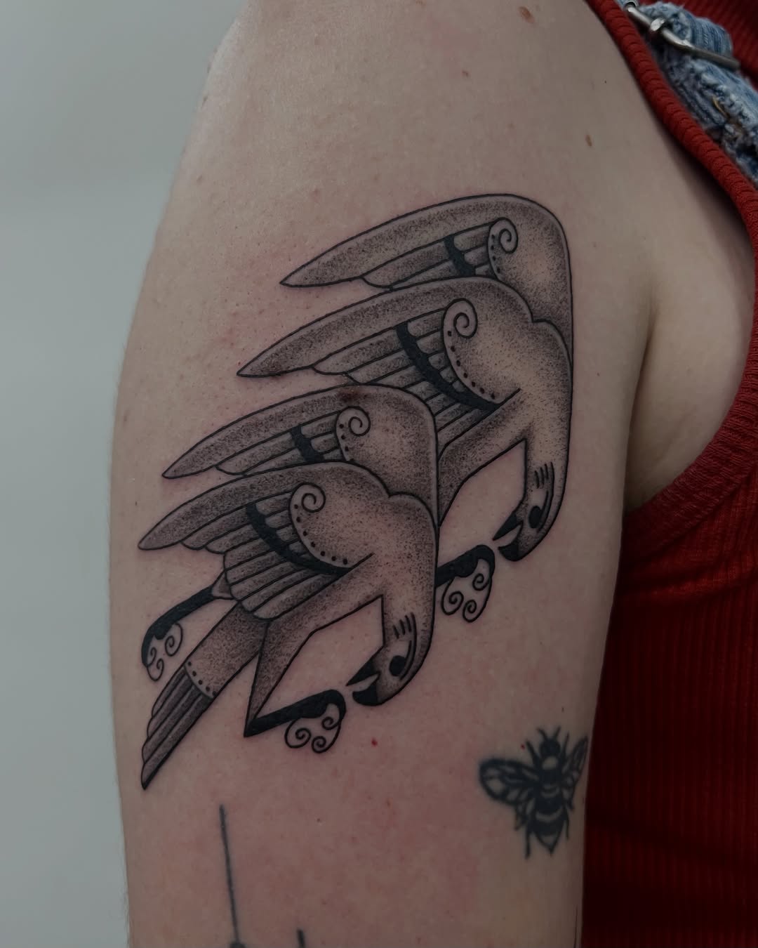 Tattoo by @onionrot — dotwork, black_and_grey