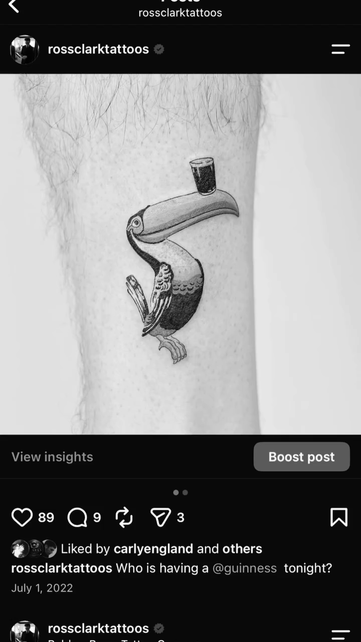 Tattoo by @rossclarktattoos — illustrative, black_and_grey