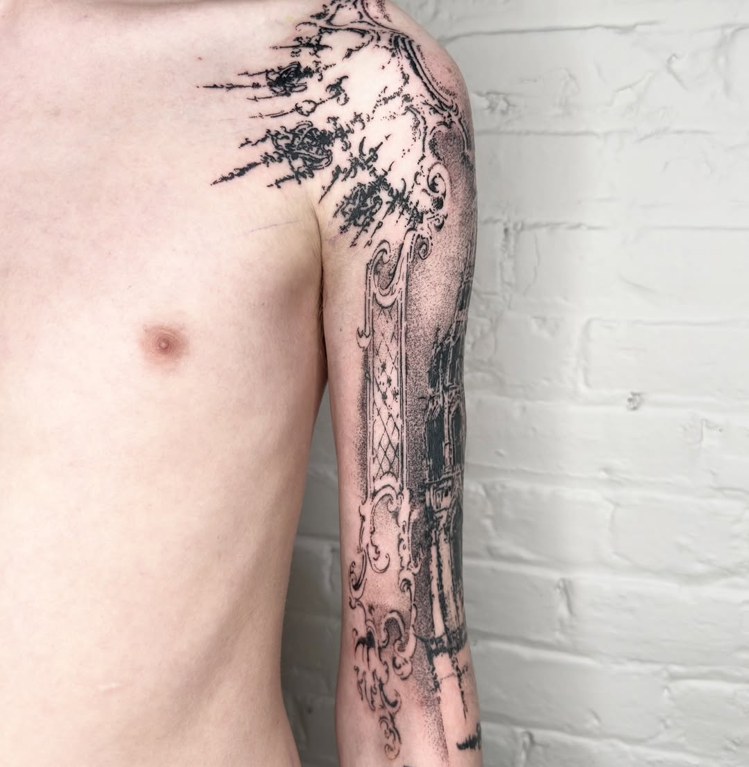 Tattoo by @macbeth_art — blackwork