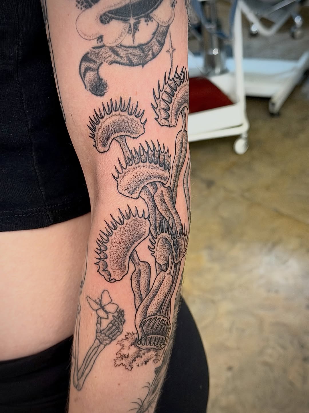 Tattoo by @scruffy_tattooer — dotwork, black_and_grey