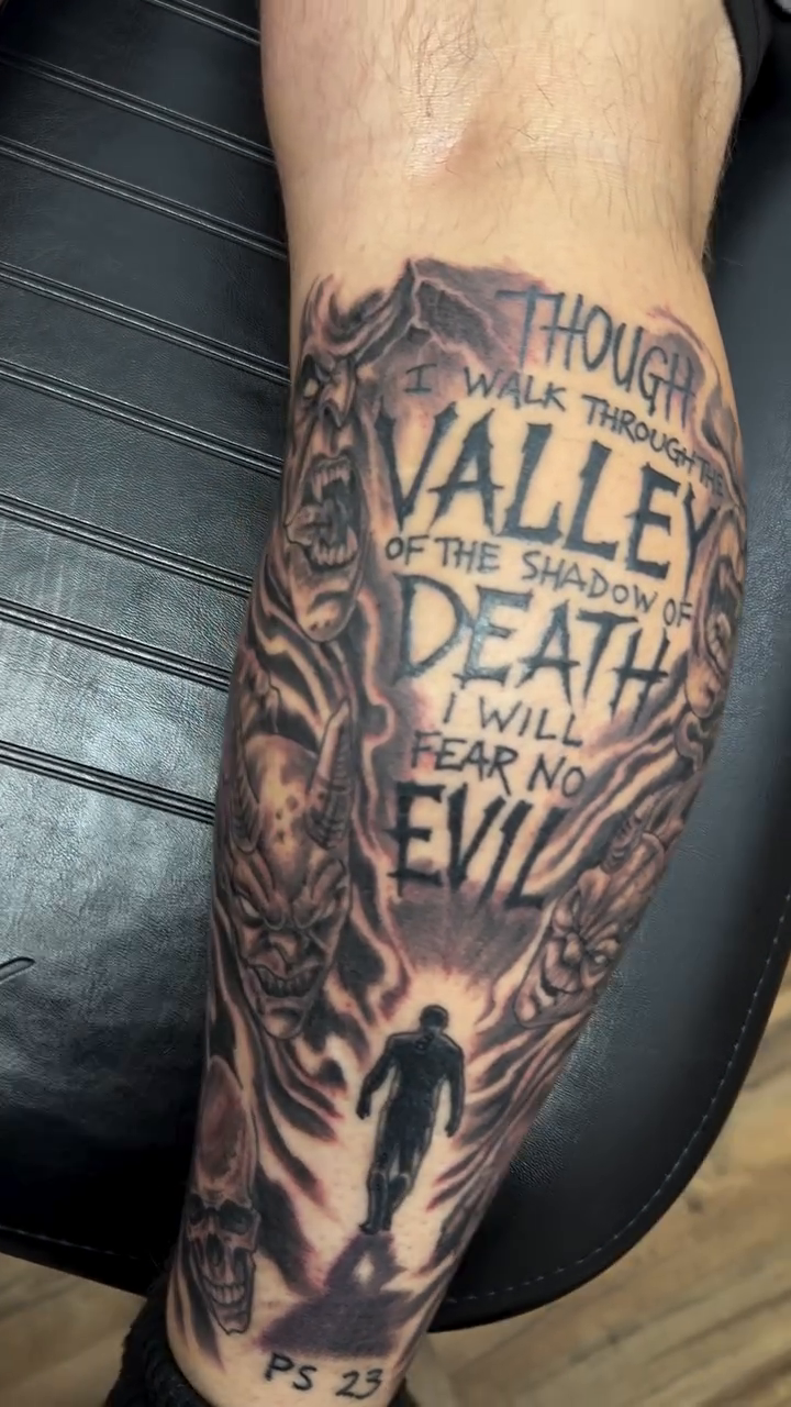 Tattoo by @solomon.ink — black_and_grey, lettering_script