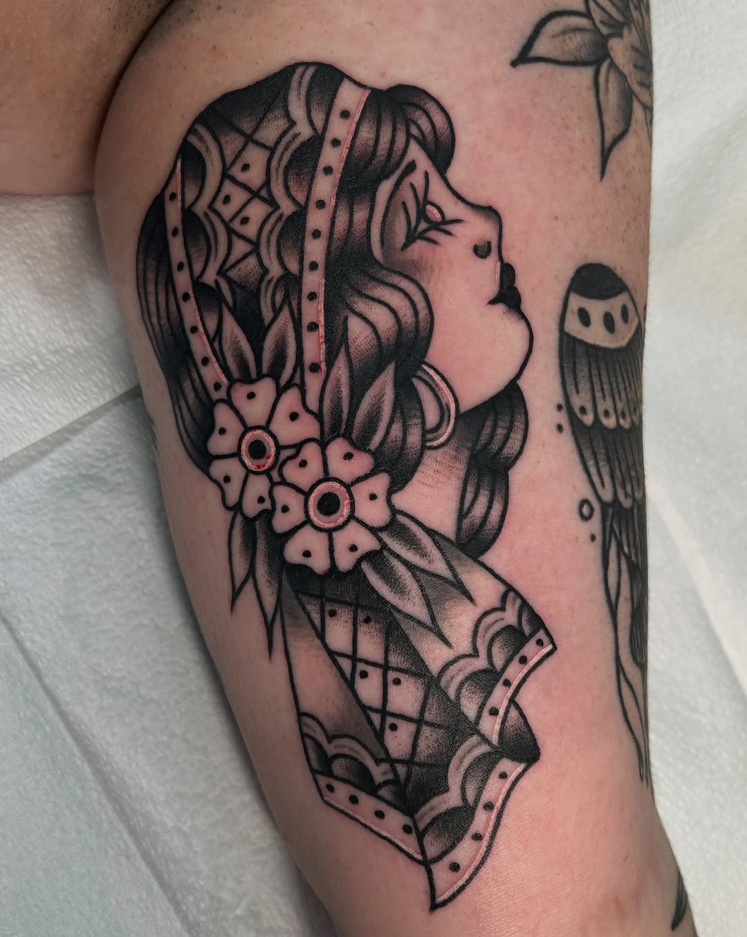 Tattoo by @blastedbymel β american_traditional, black_and_grey