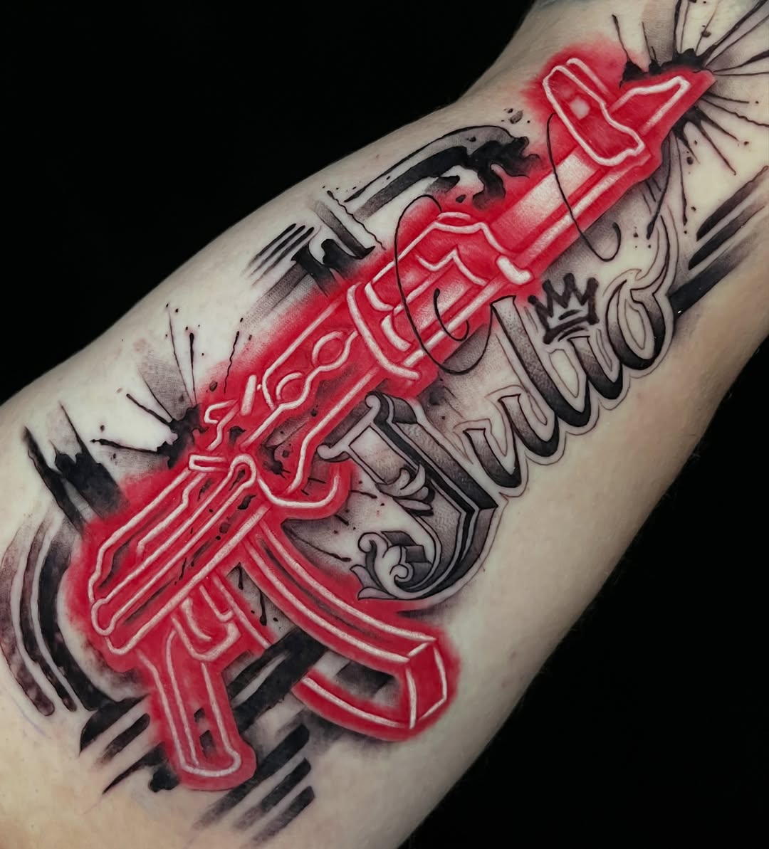Tattoo by @bodyartbycuda — black_and_grey