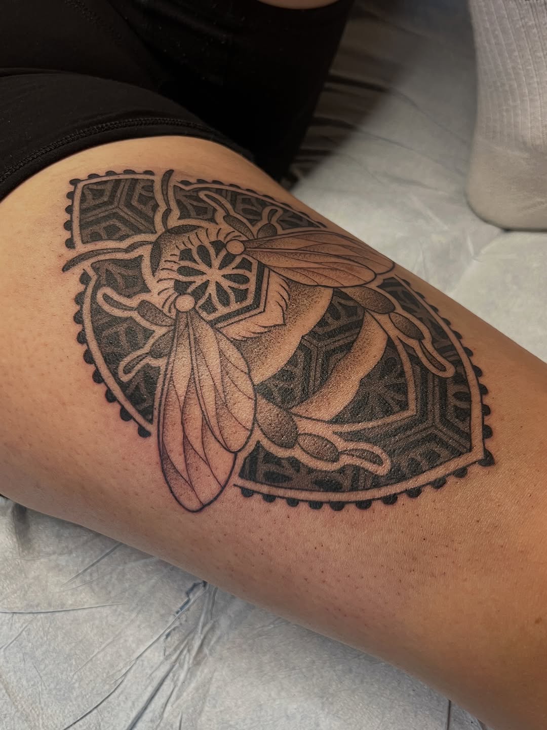Tattoo by @maya.wild.art โ geometric, black_and_grey