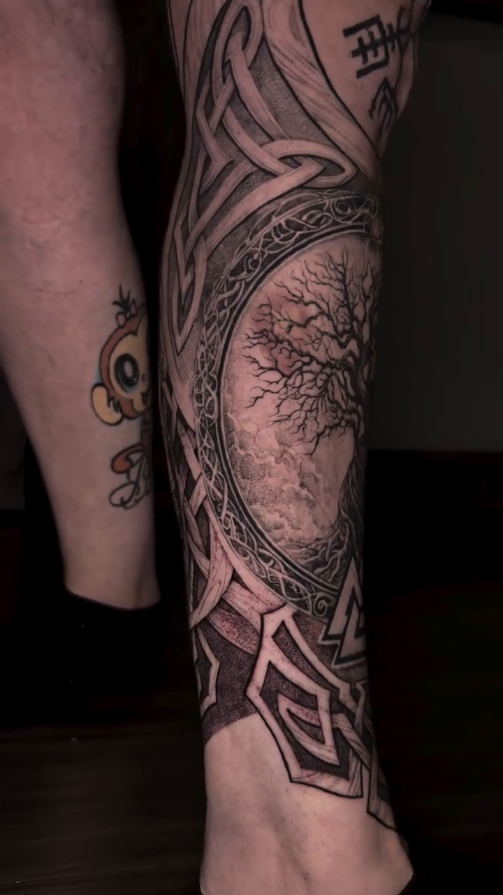 Tattoo by @domcalitattoo — black_and_grey