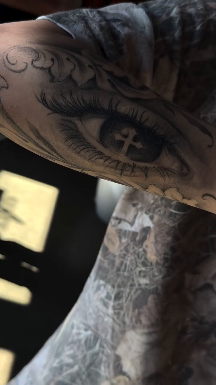 Tattoo by @ragingmaddie — black_and_grey, realism