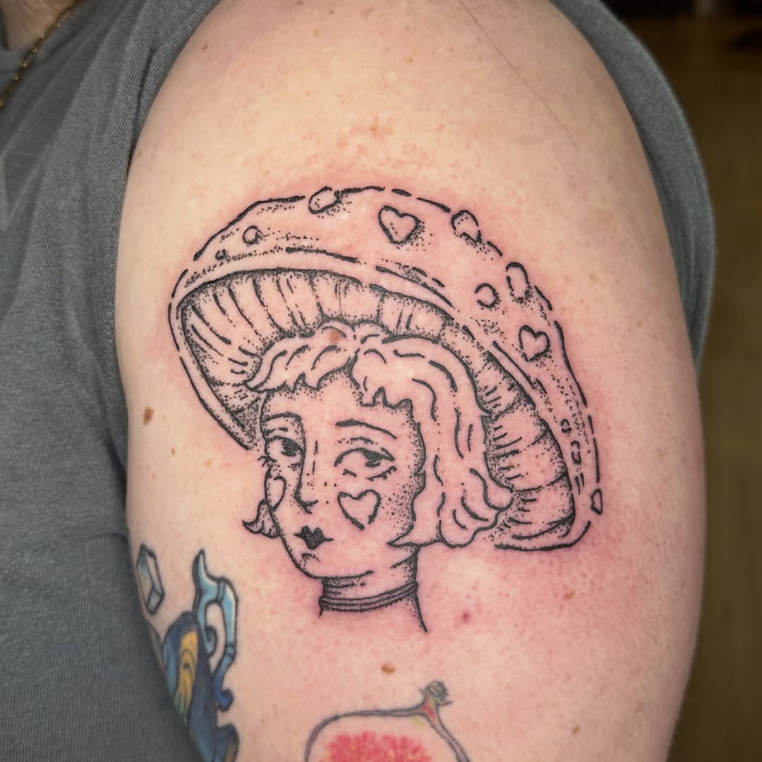 Tattoo by @tattoofleur — illustrative, dotwork