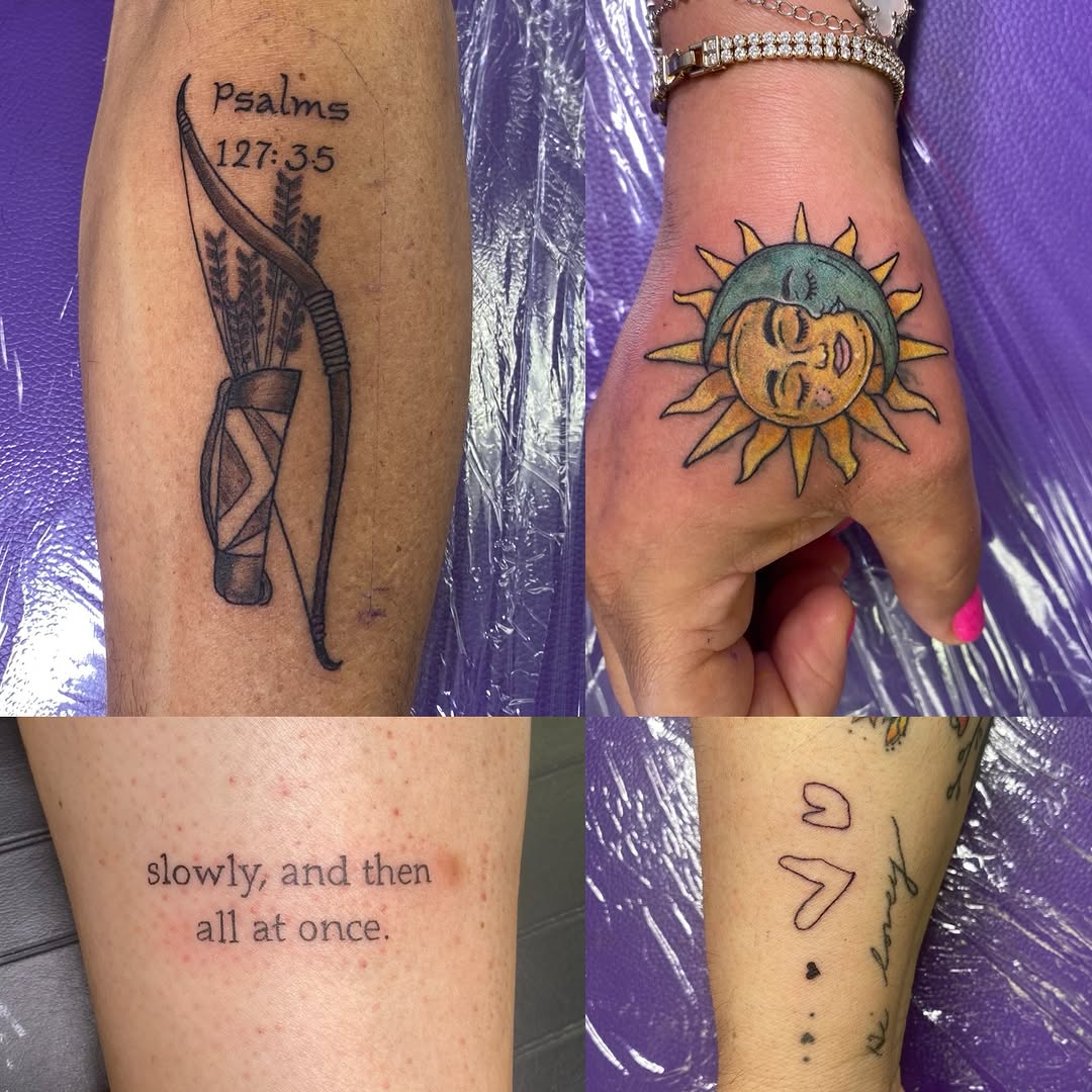 Tattoo by @katielou_tattoo โ illustrative, lettering_script