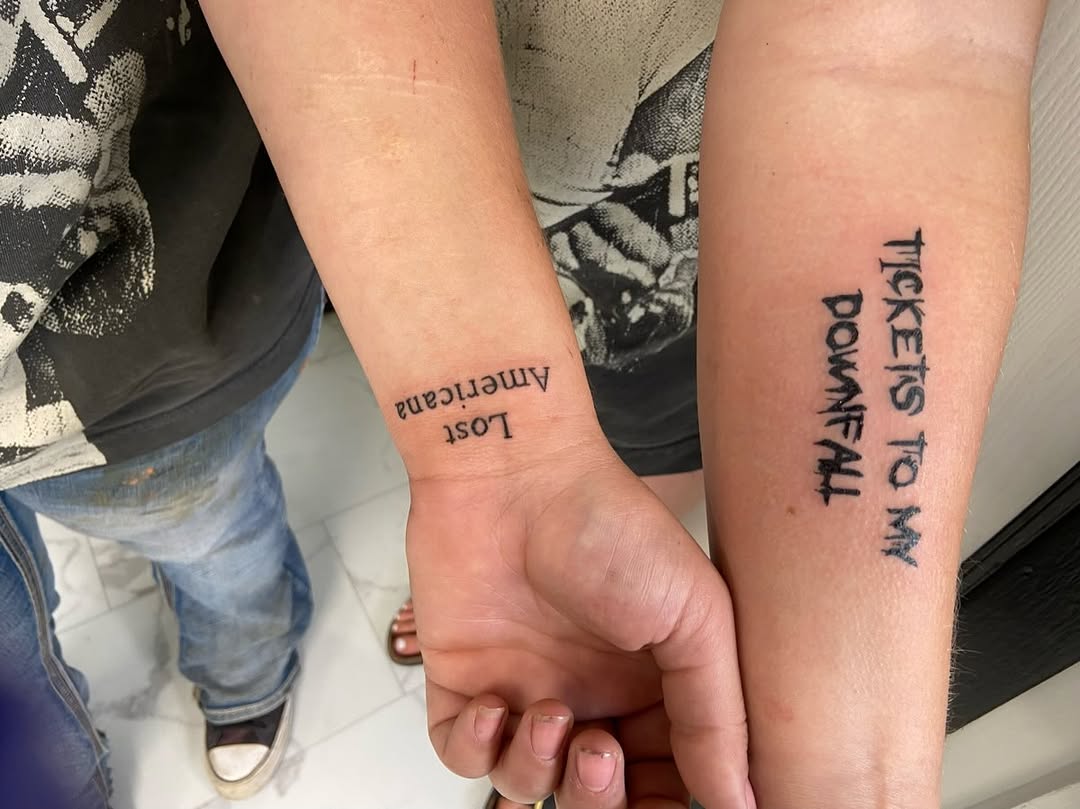 Tattoo by @1luv_tattoo — lettering_script, illustrative