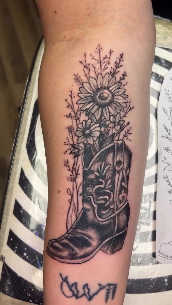 Tattoo by @thedanschuster — black_and_grey