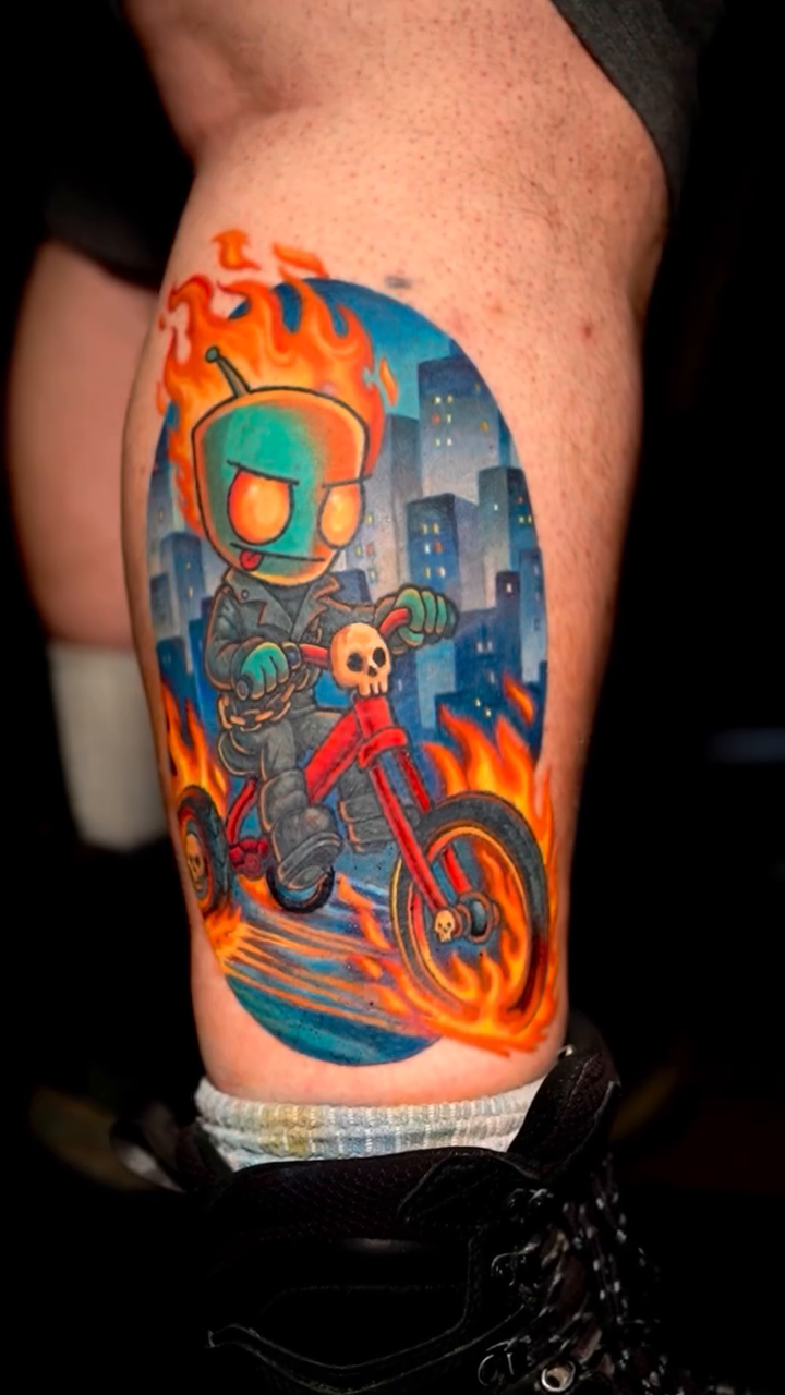 Tattoo by @oleksandr.dot — new_school, trash_polka