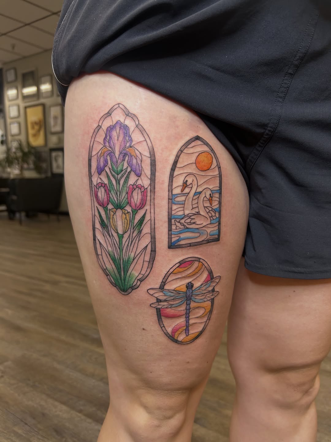 Tattoo by @tattoosbykage — illustrative, stained_glass