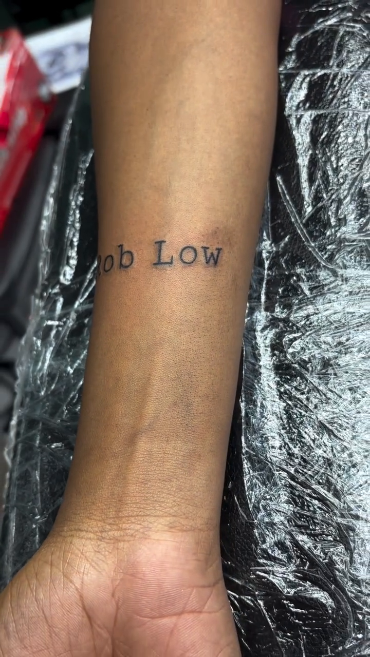 Tattoo by @shadows.tattoos โ lettering_script, fine_line