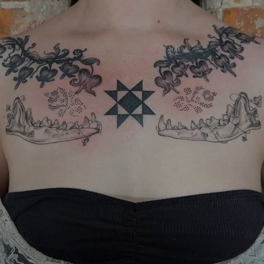 Tattoo by @rayns.ink — black_and_grey, dotwork