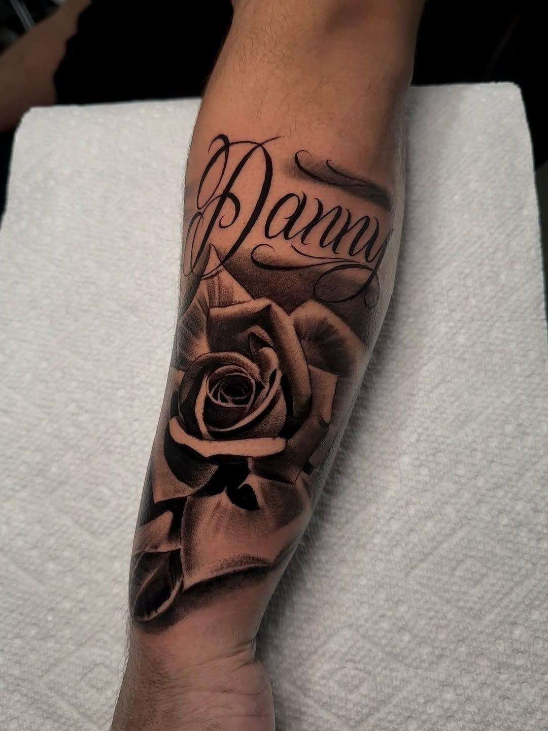 Tattoo by @tattoo_isaac562 โ lettering_script, realism