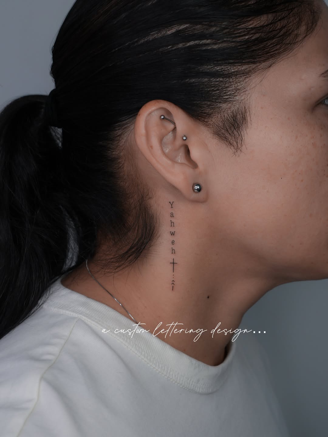 Tattoo by @tattooernyc โ lettering_script, fine_line