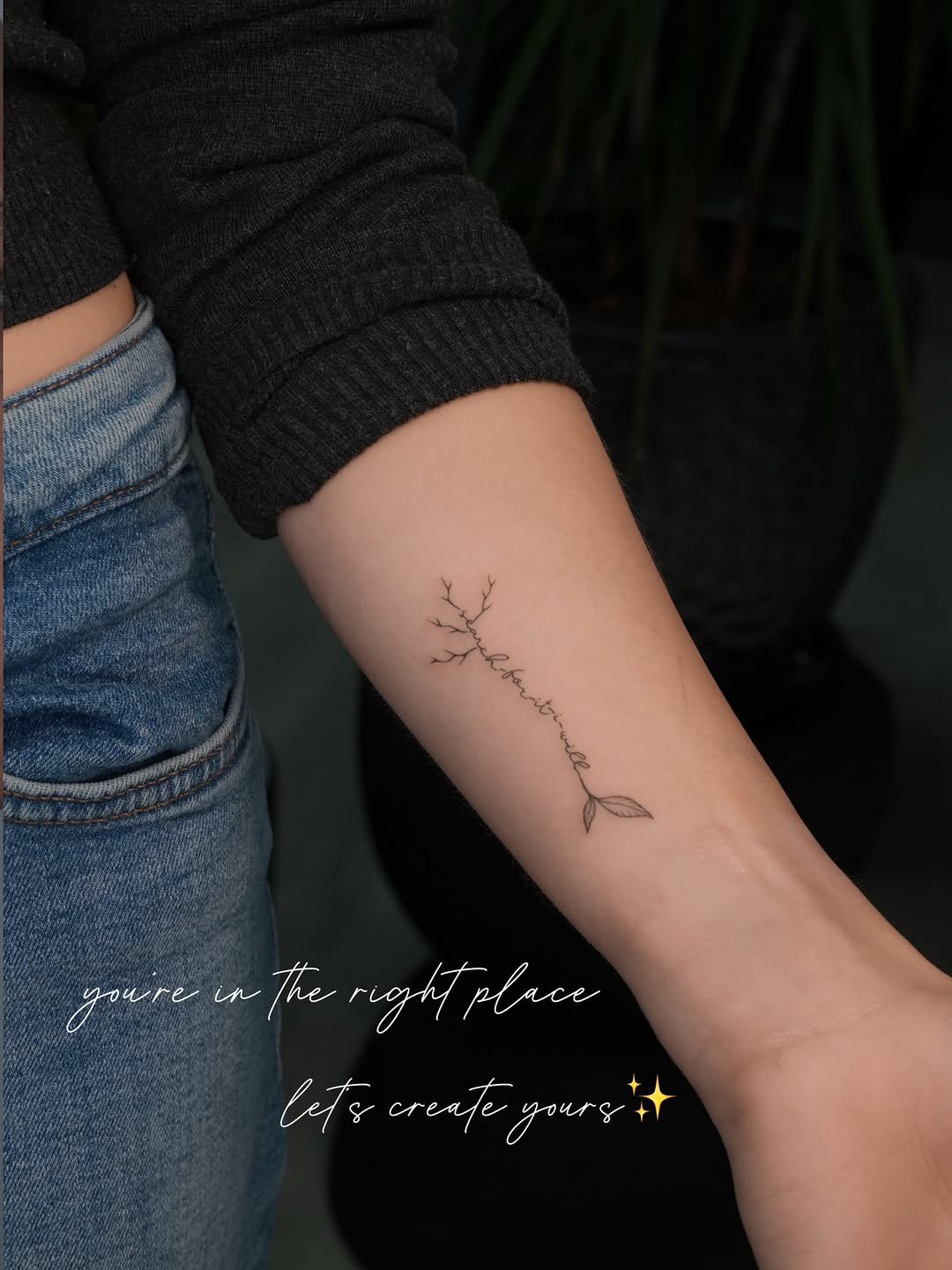 Tattoo by @tattooernyc โ fine_line, lettering_script