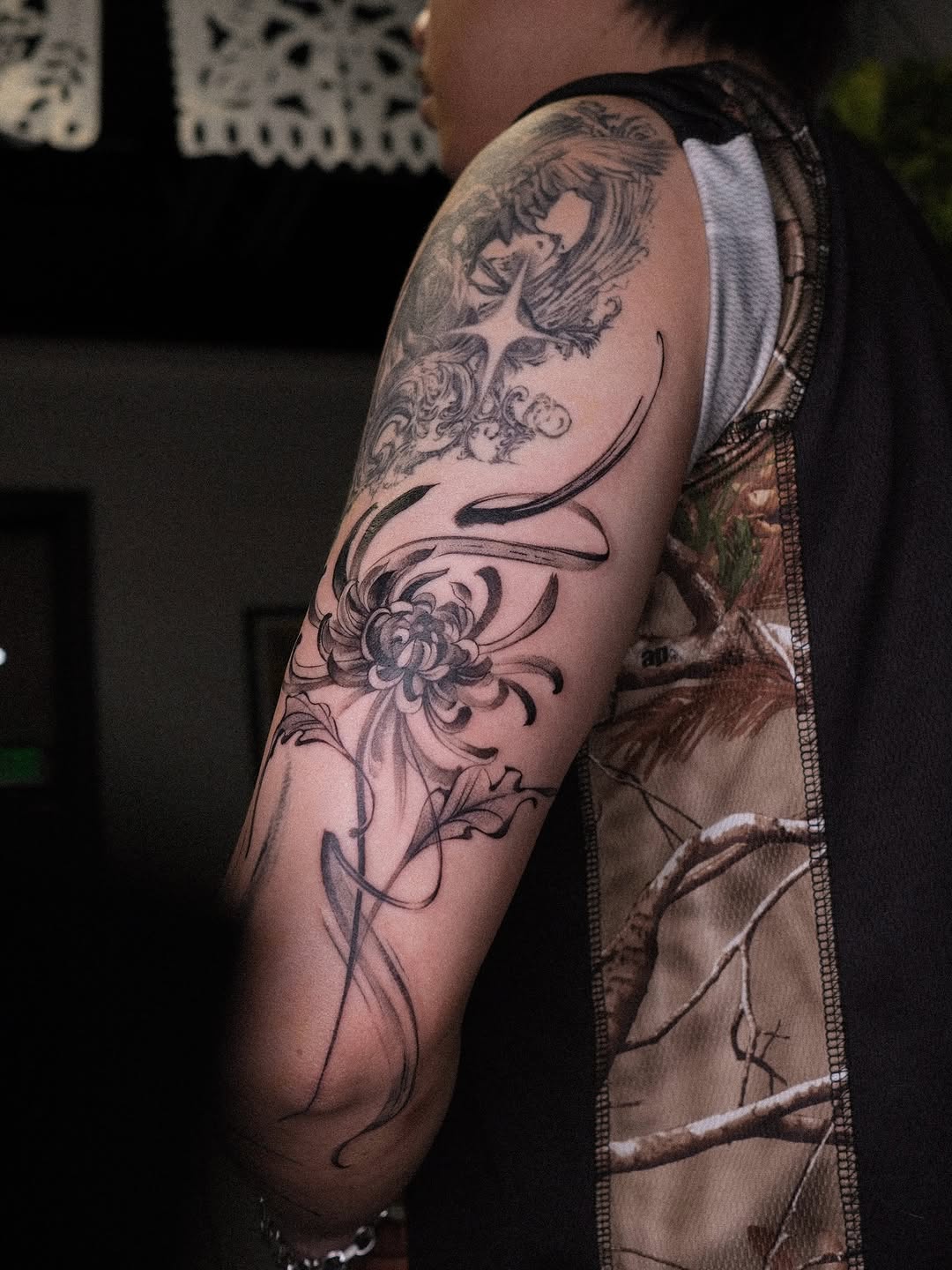 Tattoo by @karmon.tat — illustrative, black_and_grey