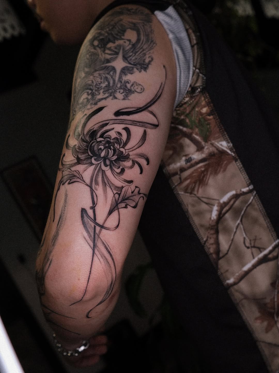 Tattoo by @karmon.tat — illustrative, black_and_grey