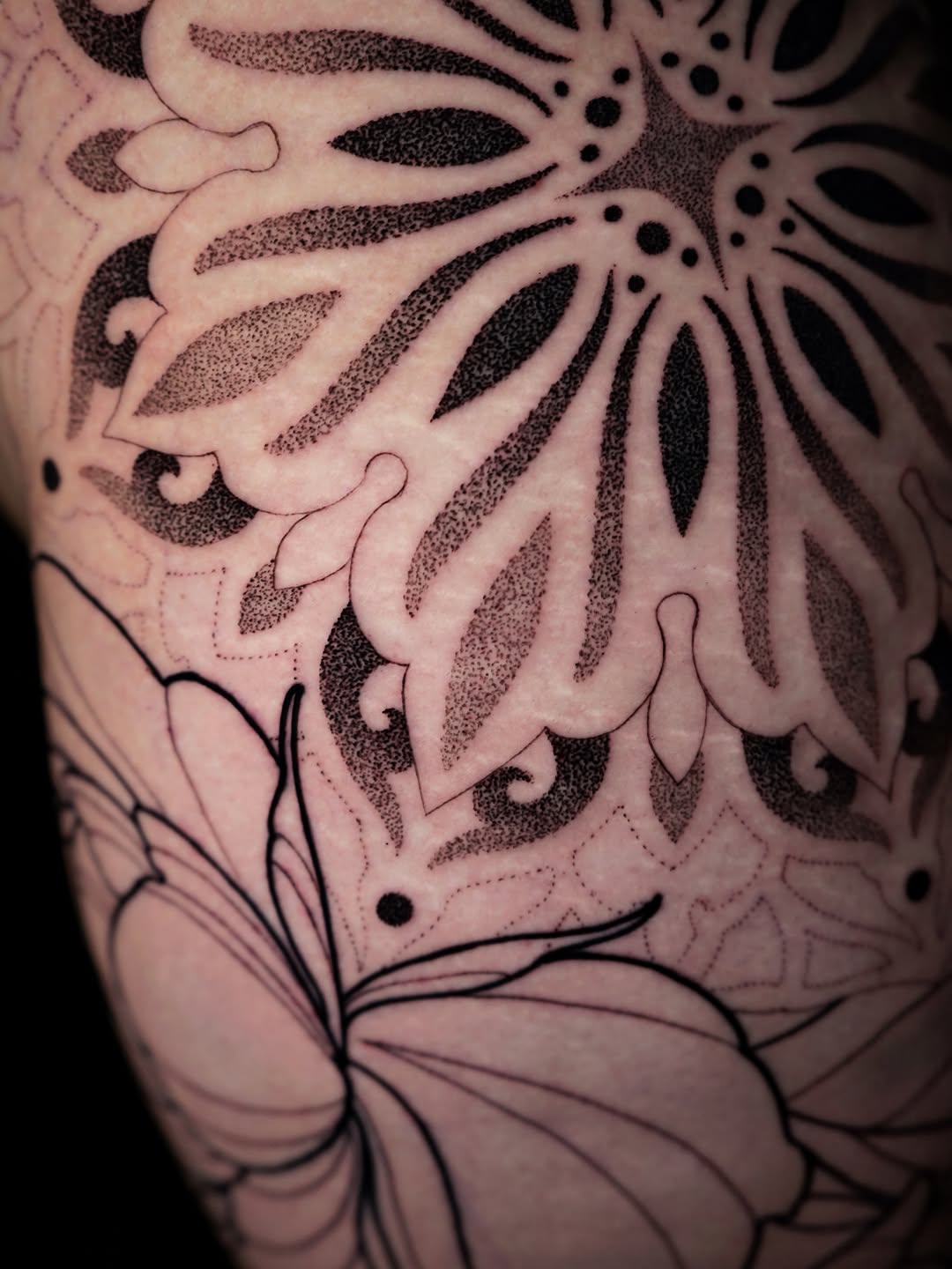 Tattoo by @hxc.tattoos — dotwork, geometric