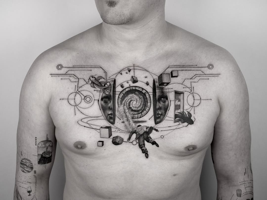 Tattoo by @johny_bozoki — realism, geometric