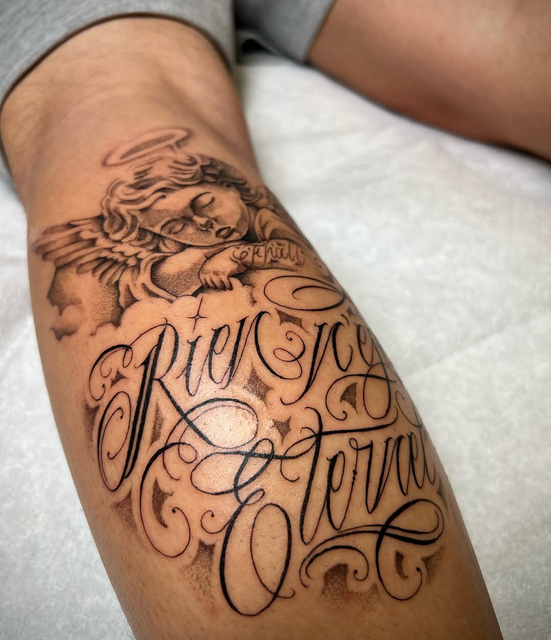 Tattoo by @blot_tattoo — black_and_grey, lettering_script