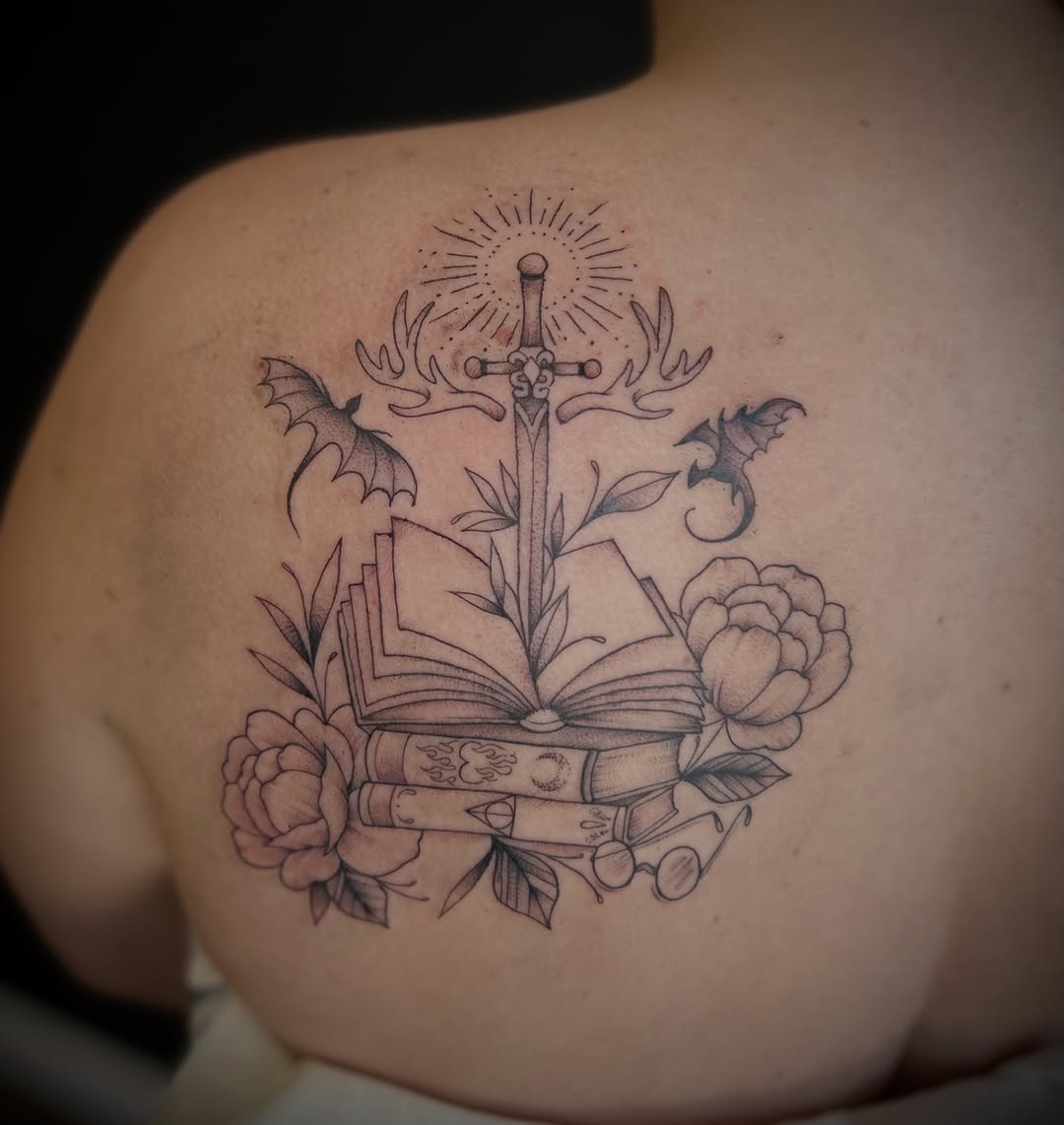 Tattoo by @browtiqueandink — black_and_grey