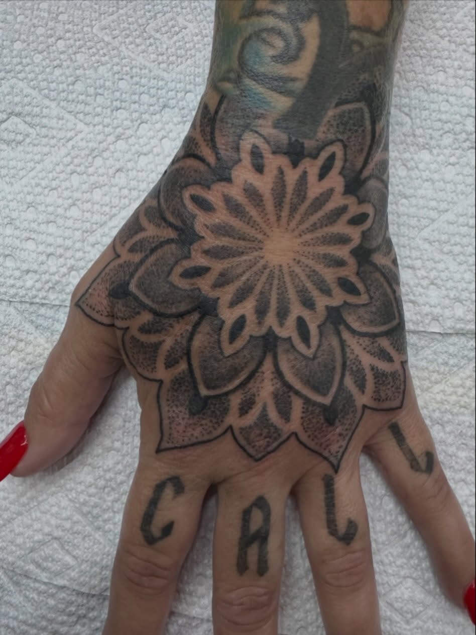 Tattoo by @dirtyletters937 — dotwork, geometric