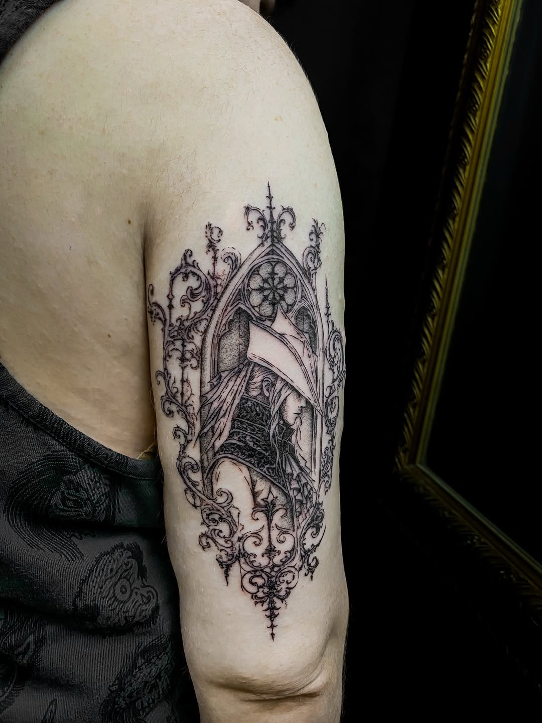 Tattoo by @bloodwork.ink — black_and_grey, ornamental