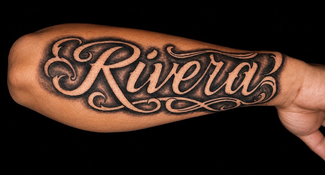 Tattoo by @mr.cat_dfw — chicano, lettering_script