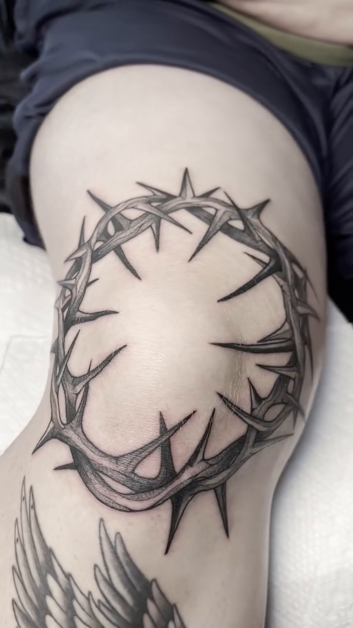 Tattoo by @kaylartattoos — black_and_grey, illustrative