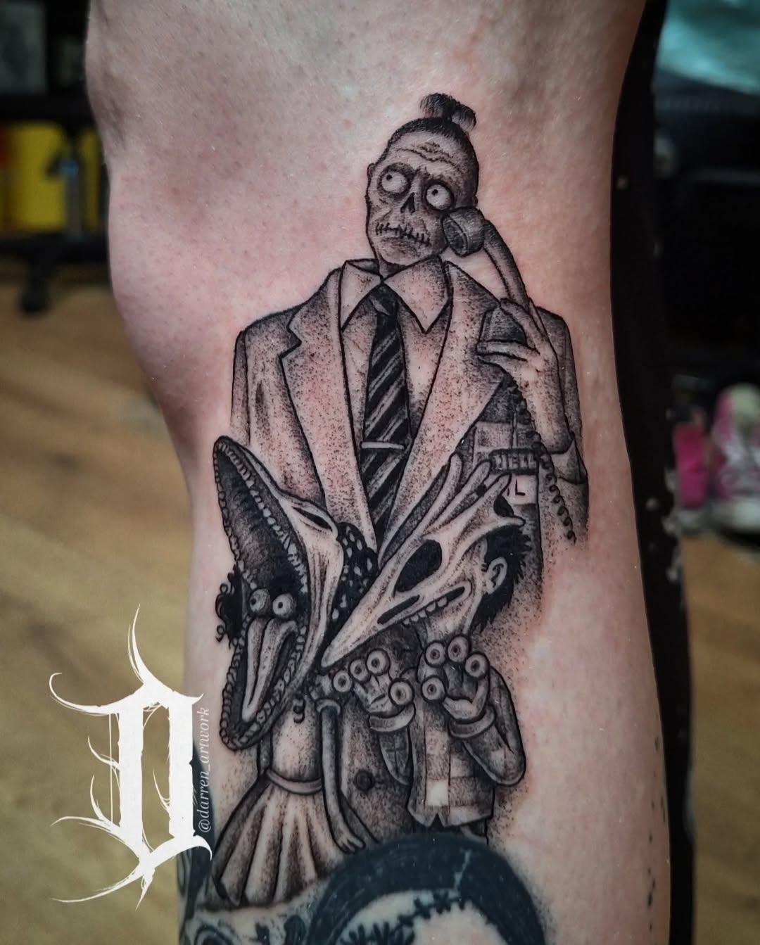 Tattoo by @darren_artwork โ illustrative, black_and_grey