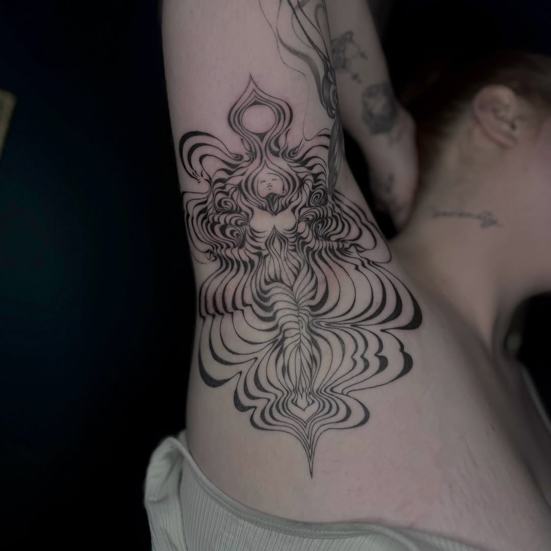 Tattoo by @tattedbytorii — illustrative, geometric