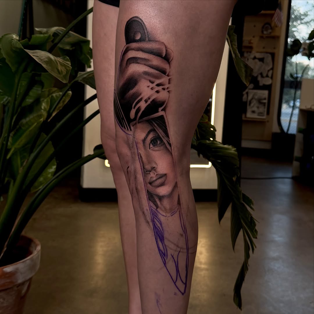 Tattoo by @joe.cruz_tattoos — realism, black_and_grey