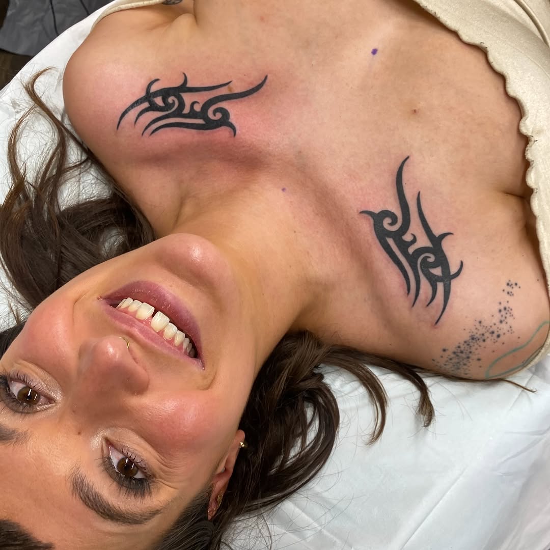 Tattoo by @linneapastel — tribal, illustrative
