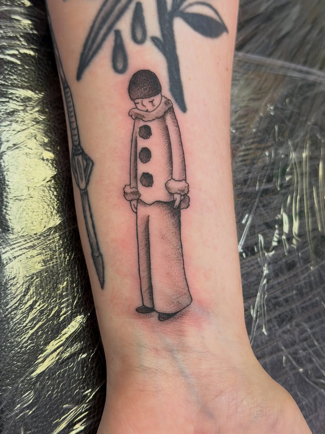 Tattoo by @thewolfmantattoos — illustrative, black_and_grey