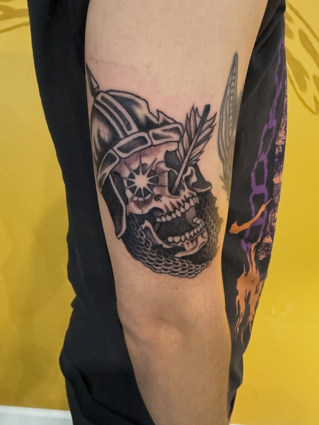 Tattoo by @chrisskon — blackwork, illustrative