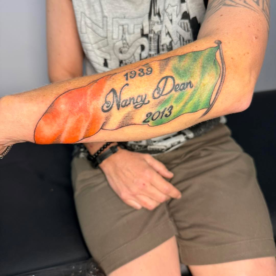 Tattoo by @artby_destiny_ — lettering_script, illustrative