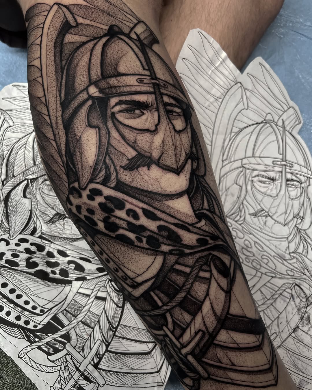 Tattoo by @deadcrown_ — black_and_grey