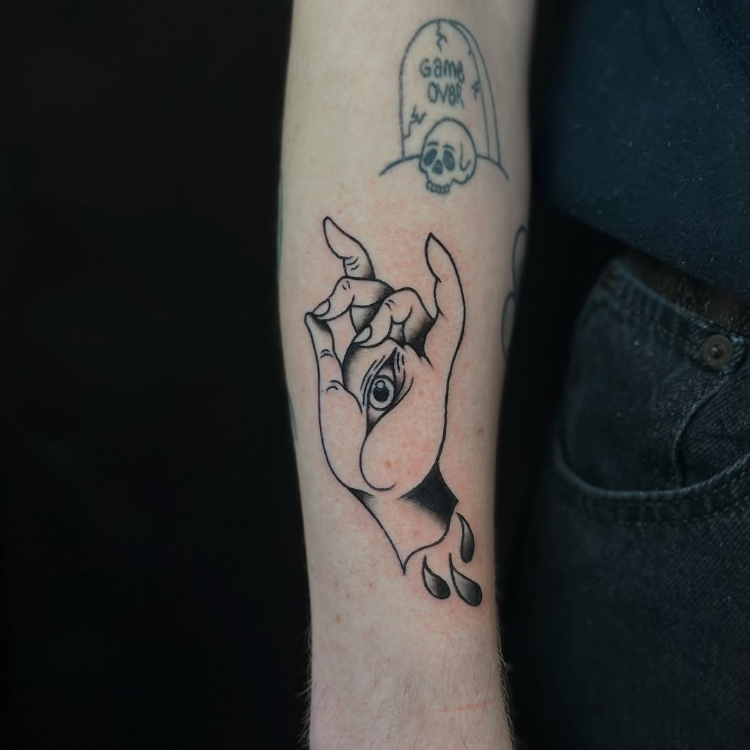 Tattoo by @tyylerbydesign — black_and_grey